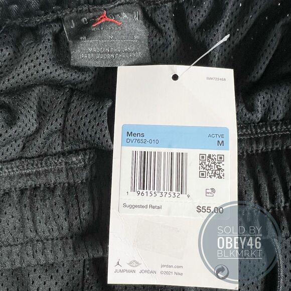 Nike Air Jordan Essentials Mesh Basketball Shorts Black DV7652-010 Size Medium - Picture 2 of 4